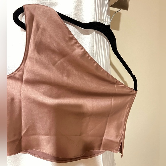 ASOS - Satin One Shoulder Top - Pink - Small US 4 - Picture 2 of 2